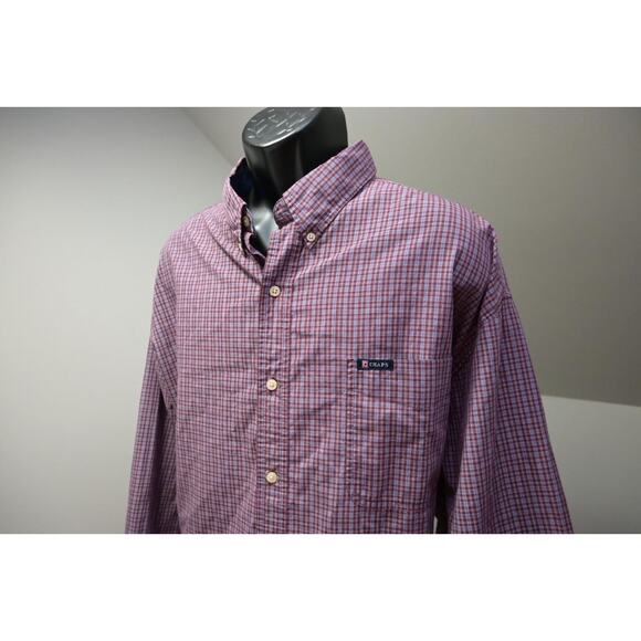 Chaps Ralph Lauren Dress Shirt Plaid Easy Care Mens Size 3XB 3XL Big - Picture 1 of 10